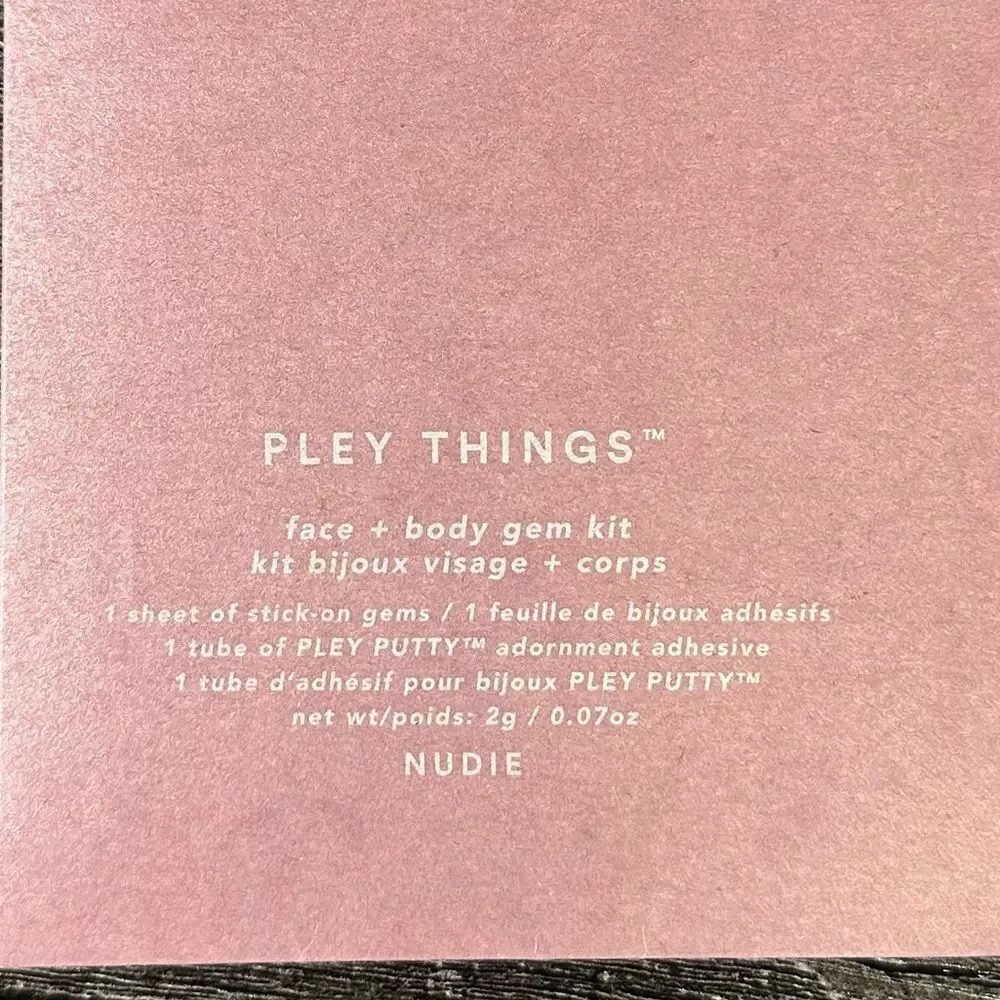 NEW Pley Beauty Nudie Pley Things Reusable Face and Body Gems Festival